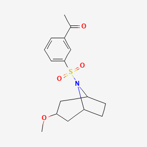 molecular formula C16H21NO4S B2711774 1-(3-(((1R,5S)-3-methoxy-8-azabicyclo[3.2.1]octan-8-yl)sulfonyl)phenyl)ethanone CAS No. 2194844-66-9