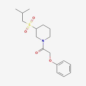 molecular formula C17H25NO4S B2711776 1-[3-(2-甲基丙烷磺酰)哌啶-1-基]-2-苯氧基乙酮 CAS No. 2097860-29-0