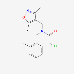 molecular formula C17H21ClN2O2 B2711777 2-Chloro-N-[(3,5-dimethyl-1,2-oxazol-4-yl)methyl]-N-[(2,4-dimethylphenyl)methyl]acetamide CAS No. 2411240-73-6