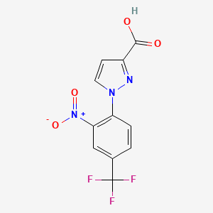 molecular formula C11H6F3N3O4 B2711779 1-[2-硝基-4-(三氟甲基)苯基]-1H-吡唑-3-甲酸 CAS No. 1006442-79-0