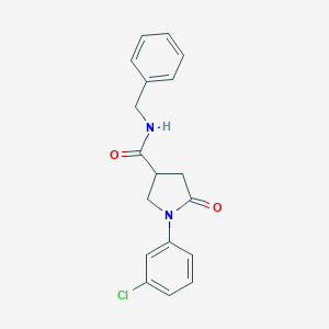 molecular formula C18H17ClN2O2 B271178 N-benzyl-1-(3-chlorophenyl)-5-oxopyrrolidine-3-carboxamide 