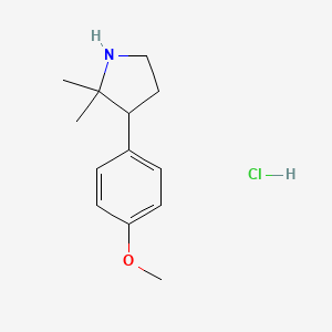 molecular formula C13H20ClNO B2711780 3-(4-Methoxyphenyl)-2,2-dimethylpyrrolidine hydrochloride CAS No. 2095409-10-0