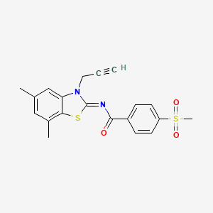 (Z)-N-(5,7-dimethyl-3-(prop-2-yn-1-yl)benzo[d]thiazol-2(3H)-ylidene)-4-(methylsulfonyl)benzamide