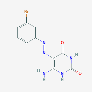 molecular formula C10H8BrN5O2 B2711810 (E)-5-(2-(3-bromophenyl)hydrazono)-2-hydroxy-6-imino-5,6-dihydropyrimidin-4(3H)-one CAS No. 326912-33-8
