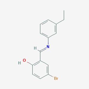 molecular formula C15H14BrNO B2711811 4-bromo-2-{(E)-[(3-ethylphenyl)imino]methyl}phenol CAS No. 400059-16-7