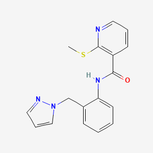 2-(methylsulfanyl)-N-{2-[(1H-pyrazol-1-yl)methyl]phenyl}pyridine-3-carboxamide