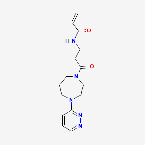 molecular formula C15H21N5O2 B2711821 N-[3-Oxo-3-(4-pyridazin-3-yl-1,4-diazepan-1-yl)propyl]prop-2-enamide CAS No. 2201816-27-3