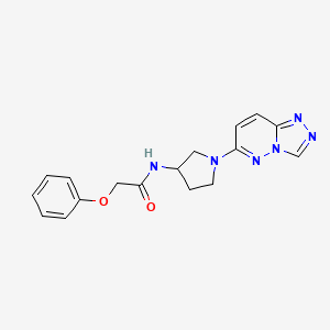 molecular formula C17H18N6O2 B2711828 N-(1-([1,2,4]三唑并[4,3-b]吡嗪-6-基)吡咯啉-3-基)-2-苯氧基乙酰胺 CAS No. 2034610-61-0