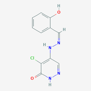 molecular formula C11H9ClN4O2 B2711833 (Z)-4-chloro-5-(2-(2-hydroxybenzylidene)hydrazinyl)pyridazin-3(2H)-one CAS No. 464903-59-1