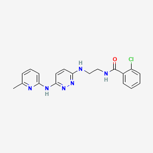 molecular formula C19H19ClN6O B2711842 2-chloro-N-(2-((6-((6-methylpyridin-2-yl)amino)pyridazin-3-yl)amino)ethyl)benzamide CAS No. 1021109-51-2