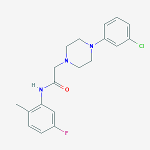molecular formula C19H21ClFN3O B2711847 2-[4-(3-chlorophenyl)piperazin-1-yl]-N-(5-fluoro-2-methylphenyl)acetamide CAS No. 303091-59-0