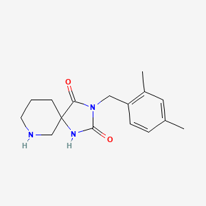 molecular formula C16H21N3O2 B2711849 3-[(2,4-Dimethylphenyl)methyl]-1,3,9-triazaspiro[4.5]decane-2,4-dione CAS No. 2103605-79-2