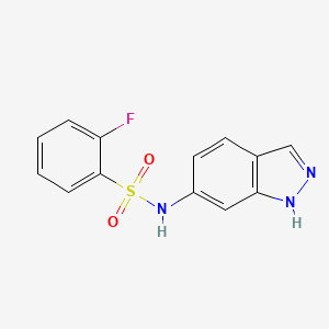 2-fluoro-N-(1H-indazol-6-yl)benzene-1-sulfonamide