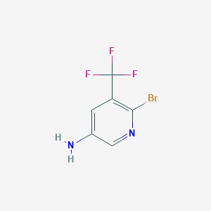 molecular formula C6H4BrF3N2 B2711853 6-溴-5-(三氟甲基)吡啶-3-胺 CAS No. 1642844-33-4