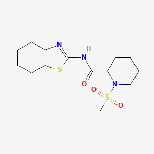 molecular formula C14H21N3O3S2 B2711859 1-(methylsulfonyl)-N-(4,5,6,7-tetrahydrobenzo[d]thiazol-2-yl)piperidine-2-carboxamide CAS No. 1222460-71-0