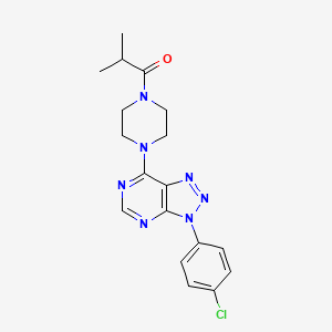 1-(4-(3-(4-chlorophenyl)-3H-[1,2,3]triazolo[4,5-d]pyrimidin-7-yl)piperazin-1-yl)-2-methylpropan-1-one