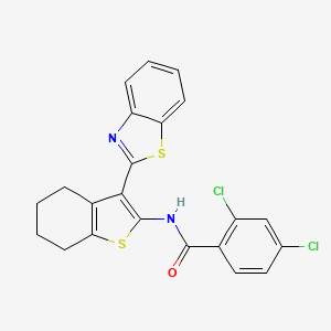 molecular formula C22H16Cl2N2OS2 B2711867 N-[3-(1,3-benzothiazol-2-yl)-4,5,6,7-tetrahydro-1-benzothiophen-2-yl]-2,4-dichlorobenzamide CAS No. 307510-75-4