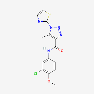 molecular formula C14H12ClN5O2S B2711868 N-(3-氯-4-甲氧基苯基)-5-甲基-1-(噻唑-2-基)-1H-1,2,3-三唑-4-基甲酰胺 CAS No. 1251687-20-3