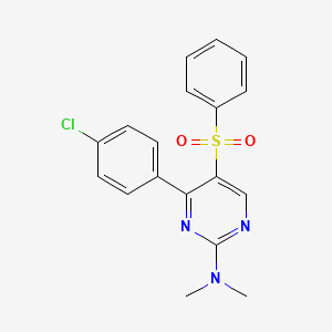 molecular formula C18H16ClN3O2S B2711875 5-(苯磺酰基)-4-(4-氯苯基)-N,N-二甲基吡嘧啶-2-胺 CAS No. 339097-54-0