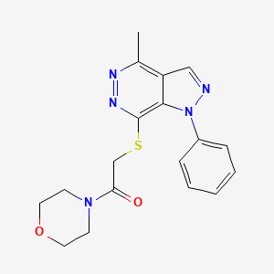 molecular formula C18H19N5O2S B2711877 2-((4-methyl-1-phenyl-1H-pyrazolo[3,4-d]pyridazin-7-yl)thio)-1-morpholinoethanone CAS No. 1105200-70-1