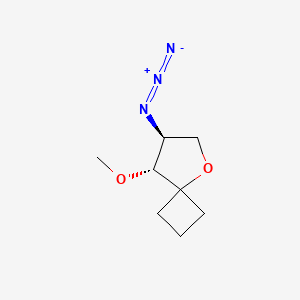 molecular formula C8H13N3O2 B2711880 (7S,8R)-7-叠氮-8-甲氧基-5-氧代螺[3.4]辛烷 CAS No. 2503156-07-6