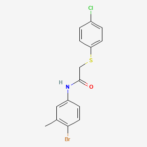 molecular formula C15H13BrClNOS B2711882 N-(4-bromo-3-methylphenyl)-2-[(4-chlorophenyl)sulfanyl]acetamide CAS No. 195383-27-8