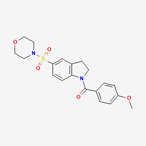 molecular formula C20H22N2O5S B2711886 4-甲氧基苯基 5-(吗啉-4-基磺酰基)吲哚基酮 CAS No. 941845-48-3