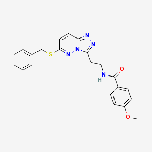 molecular formula C24H25N5O2S B2711896 N-(2-(6-((2,5-dimethylbenzyl)thio)-[1,2,4]triazolo[4,3-b]pyridazin-3-yl)ethyl)-4-methoxybenzamide CAS No. 872996-23-1
