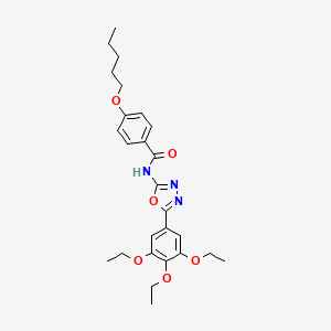 molecular formula C26H33N3O6 B2711901 4-(pentyloxy)-N-(5-(3,4,5-triethoxyphenyl)-1,3,4-oxadiazol-2-yl)benzamide CAS No. 891128-11-3