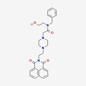 molecular formula C29H32N4O4 B2711903 N-苄基-2-(4-(2-(1,3-二氧代-1H-苯并[de]异喹啉-2(3H)-基)乙基)哌嗪-1-基)-N-(2-羟基乙基)乙酰胺 CAS No. 2034585-04-9