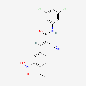 molecular formula C18H13Cl2N3O3 B2711910 (E)-2-cyano-N-(3,5-dichlorophenyl)-3-(4-ethyl-3-nitrophenyl)prop-2-enamide CAS No. 925400-63-1