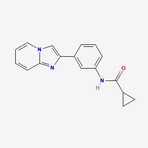molecular formula C17H15N3O B2711924 N-(3-imidazo[1,2-a]pyridin-2-ylphenyl)cyclopropanecarboxamide CAS No. 860784-19-6