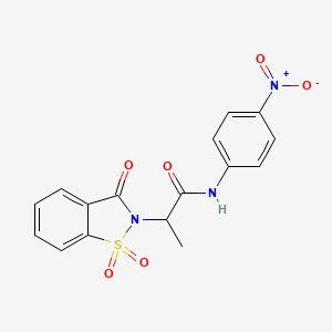 2-(1,1-dioxido-3-oxobenzo[d]isothiazol-2(3H)-yl)-N-(4-nitrophenyl)propanamide