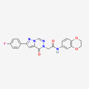 molecular formula C21H16FN5O4 B2711929 N-(2,3-dihydro-1,4-benzodioxin-6-yl)-2-[2-(4-fluorophenyl)-4-oxopyrazolo[1,5-d][1,2,4]triazin-5(4H)-yl]acetamide CAS No. 1021079-04-8