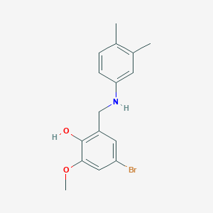 molecular formula C16H18BrNO2 B2711932 4-Bromo-2-[(3,4-dimethylanilino)methyl]-6-methoxybenzenol CAS No. 329779-00-2