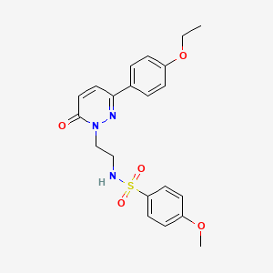 molecular formula C21H23N3O5S B2711934 N-(2-(3-(4-ethoxyphenyl)-6-oxopyridazin-1(6H)-yl)ethyl)-4-methoxybenzenesulfonamide CAS No. 921513-90-8