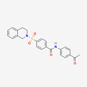 molecular formula C24H22N2O4S B2711939 N-(4-acetylphenyl)-4-((3,4-dihydroisoquinolin-2(1H)-yl)sulfonyl)benzamide CAS No. 391876-53-2