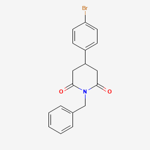 molecular formula C18H16BrNO2 B2711940 1-Benzyl-4-(4-bromophenyl)piperidine-2,6-dione CAS No. 68031-10-7