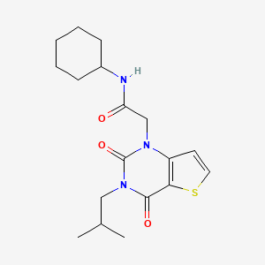 molecular formula C18H25N3O3S B2711942 N-环己基-2-[3-(2-甲基丙基)-2,4-二氧代-3,4-二氢噻吩[3,2-d]嘧啶-1(2H)-基]乙酰胺 CAS No. 1260918-23-7