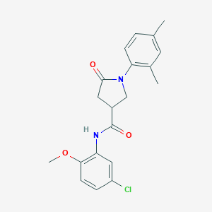molecular formula C20H21ClN2O3 B271196 N-(5-chloro-2-methoxyphenyl)-1-(2,4-dimethylphenyl)-5-oxopyrrolidine-3-carboxamide 