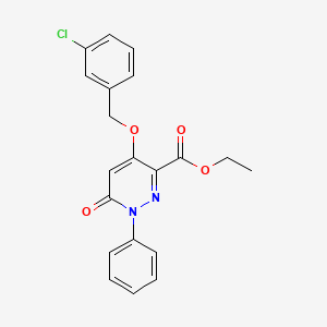 Ethyl 4-((3-chlorobenzyl)oxy)-6-oxo-1-phenyl-1,6-dihydropyridazine-3-carboxylate