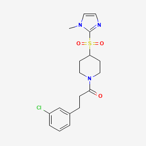 3-(3-chlorophenyl)-1-(4-((1-methyl-1H-imidazol-2-yl)sulfonyl)piperidin-1-yl)propan-1-one