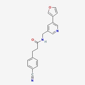 molecular formula C20H17N3O2 B2711972 3-(4-cyanophenyl)-N-((5-(furan-3-yl)pyridin-3-yl)methyl)propanamide CAS No. 2309801-55-4