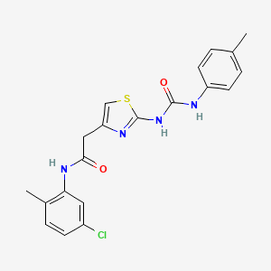 molecular formula C20H19ClN4O2S B2711979 N-(5-chloro-2-methylphenyl)-2-(2-(3-(p-tolyl)ureido)thiazol-4-yl)acetamide CAS No. 921484-27-7