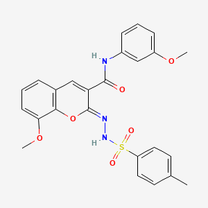 (2Z)-8-methoxy-N-(3-methoxyphenyl)-2-[(4-methylphenyl)sulfonylhydrazinylidene]chromene-3-carboxamide