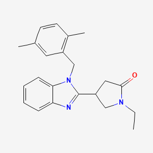 molecular formula C22H25N3O B2711989 4-{1-[(2,5-Dimethylphenyl)methyl]benzimidazol-2-yl}-1-ethylpyrrolidin-2-one CAS No. 915189-55-8