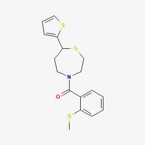 molecular formula C17H19NOS3 B2711990 (2-(Methylthio)phenyl)(7-(thiophen-2-yl)-1,4-thiazepan-4-yl)methanone CAS No. 1705215-81-1