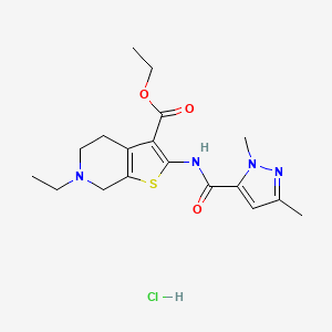 ethyl 2-(1,3-dimethyl-1H-pyrazole-5-carboxamido)-6-ethyl-4,5,6,7-tetrahydrothieno[2,3-c]pyridine-3-carboxylate hydrochloride