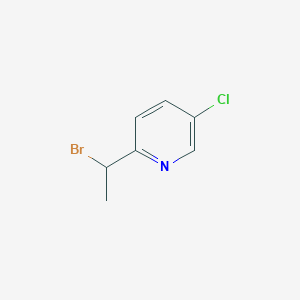 molecular formula C7H7BrClN B2712008 Pyridine, 2-(1-bromoethyl)-5-chloro- CAS No. 1122705-36-5