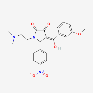molecular formula C22H23N3O6 B2712011 1-(2-(dimethylamino)ethyl)-3-hydroxy-4-(3-methoxybenzoyl)-5-(4-nitrophenyl)-1H-pyrrol-2(5H)-one CAS No. 608503-13-5